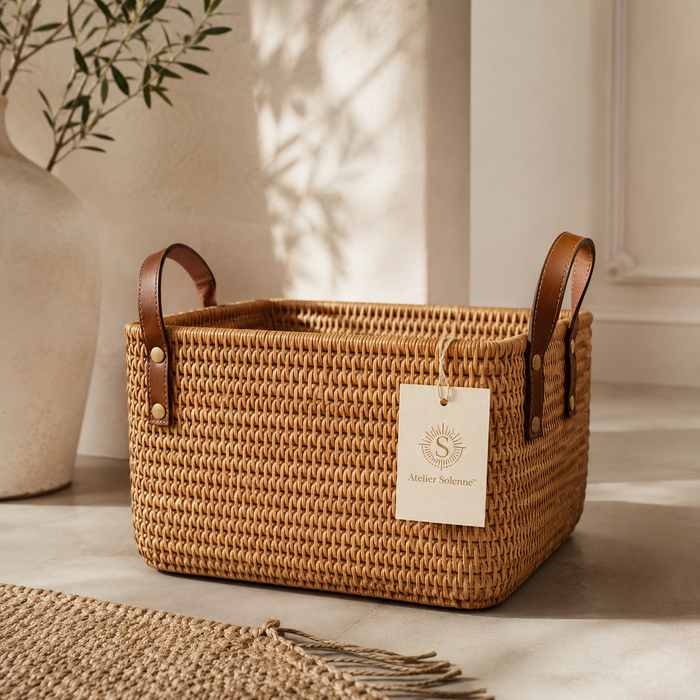 Atelier Solenne™ Woven Rattan Storage Basket
