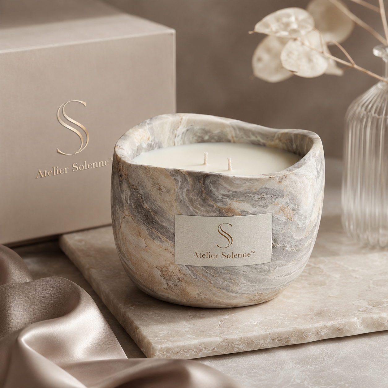 Atelier Solenne Marble Vessel Scented Candle